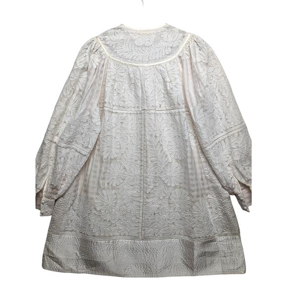 Ulla Johnson Bianca Hand Embroidered Cream Balloon Sleeve Dress 0 - Picture 2 of 13